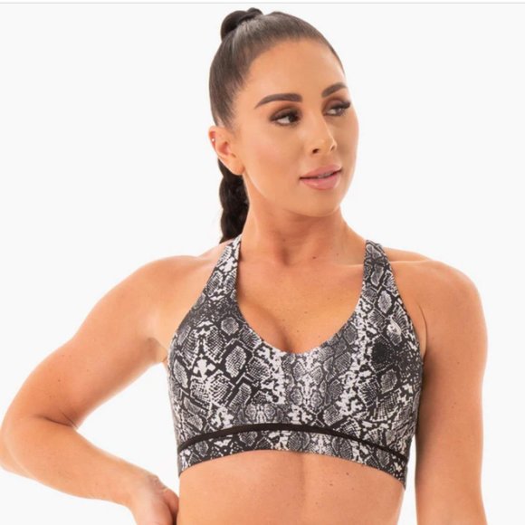 🎯NEM X Ryderwear Sports Bra White Snake Size Small - Picture 1 of 11